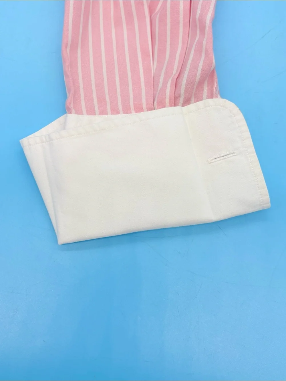 Ralph Lauren Rugby Shirt Tuxedo Pleated Front Pink & White Stripe 6 - Picture 10 of 10